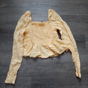 Yellow peplim crop top